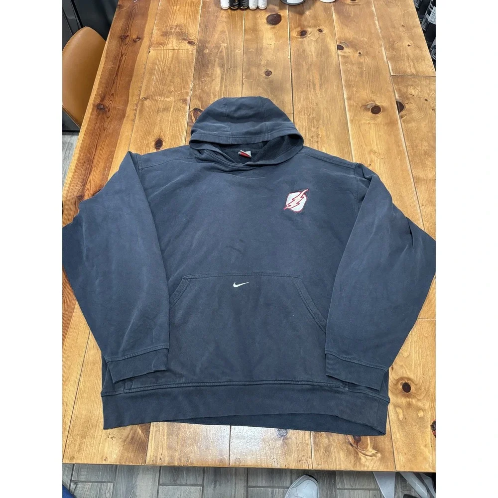 Nike Team Men's XL Pullover Hoodie Gray Charcoal Lightning Bolt Logo Activewear